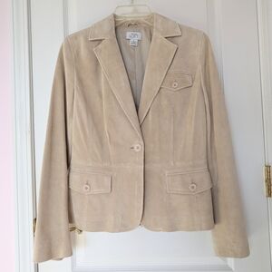 Beautiful beige suede leather jacket size 8